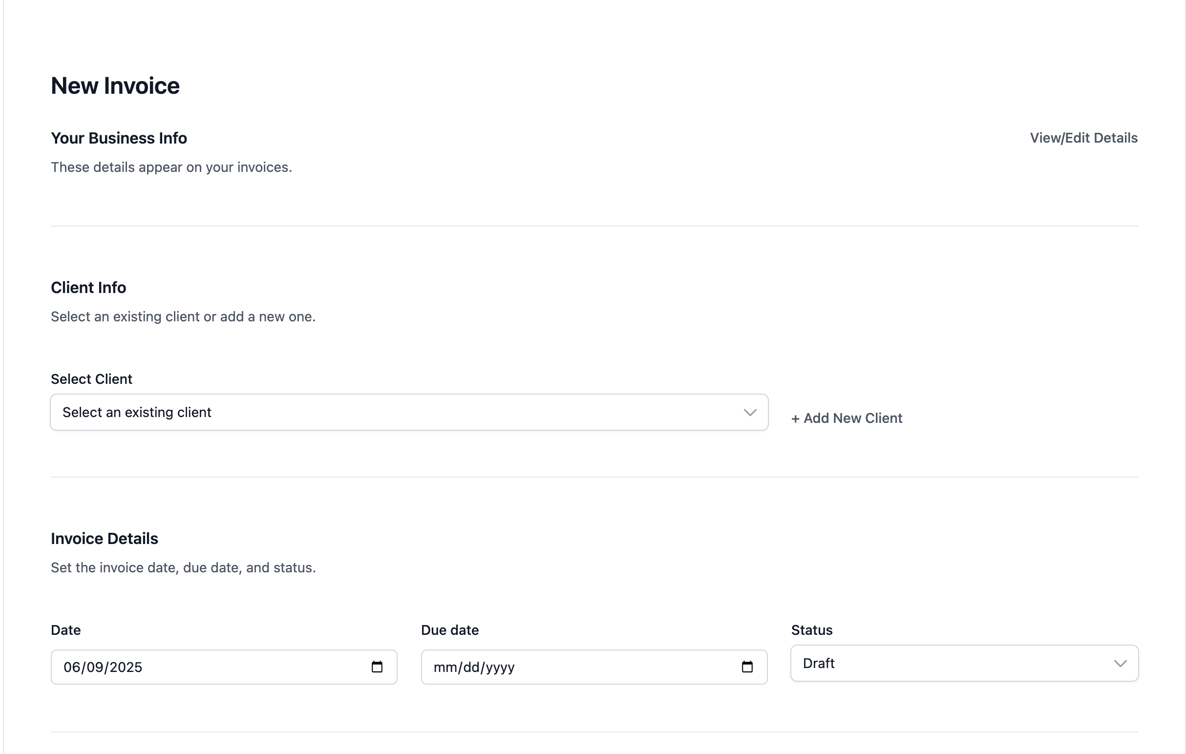 Easy Invoice Creation